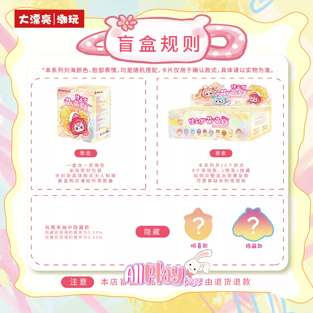Baby Three Flower Hair Rope Scrunchie Plush Series Blind Box Case